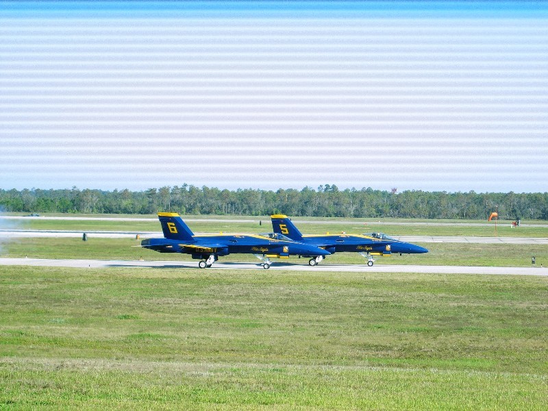 The Number 5 and 6 planes are the Solo performers.  Taxiing out.