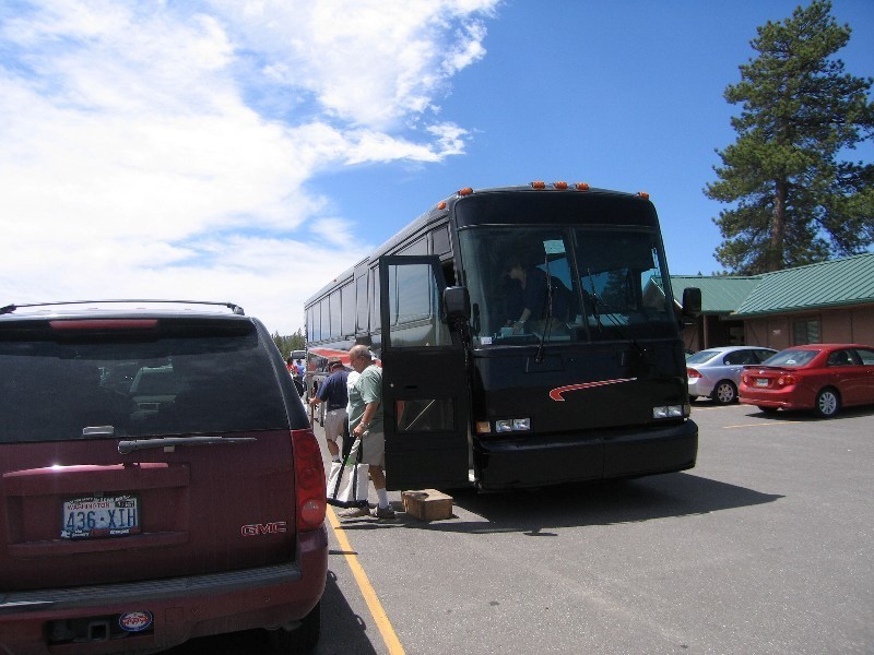 Tour Bus into Park