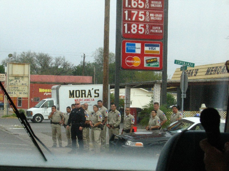 On our trolley tour of the Hidalgo area, we passed a group of police trainees practicing traffic control.? $1.65 for regular gas...not the cheapest in the Valley!