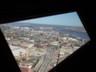 A view out of a window at the top of the Arch