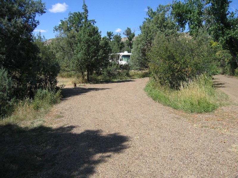 One of the pull-through camp site in the park campground. 