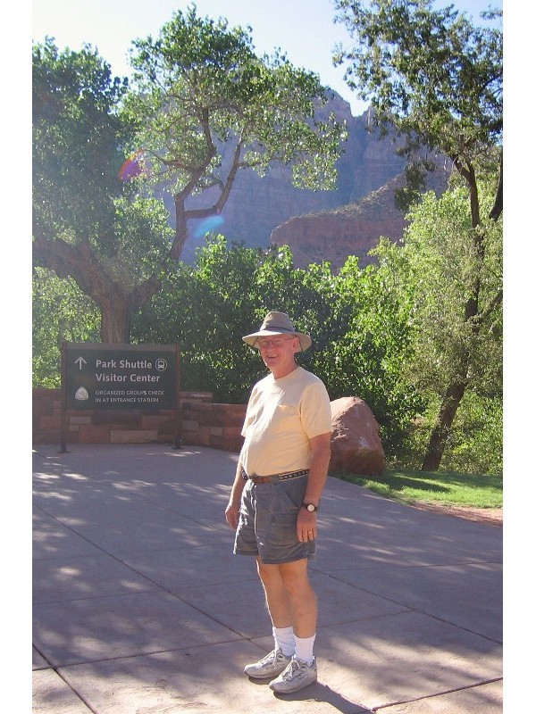 Mark at the entrance to the Park